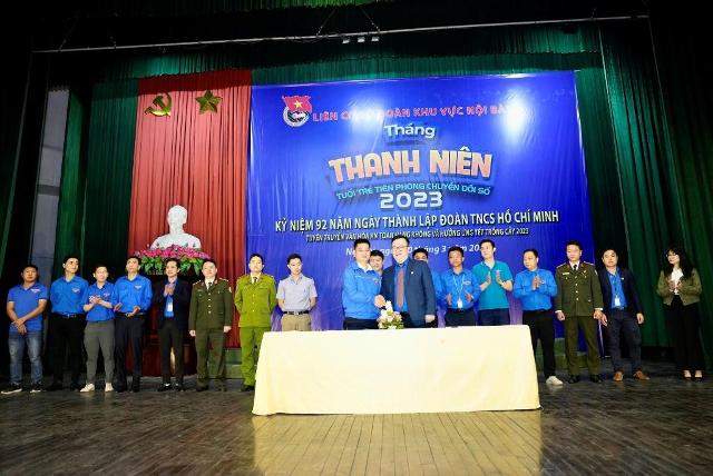 Đoàn Thanh niên Cảng HKQT Nội Bài cùng Liên cơ sở Đoàn tổ chức lễ mít tinh hưởng ứng Tháng Thanh niên năm 2023